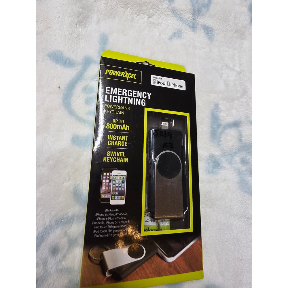 PowerXcel Emergency Lightning Powerbank Keychain 800mAh MFI Apple iPhone iPod - Picture 16 of 16